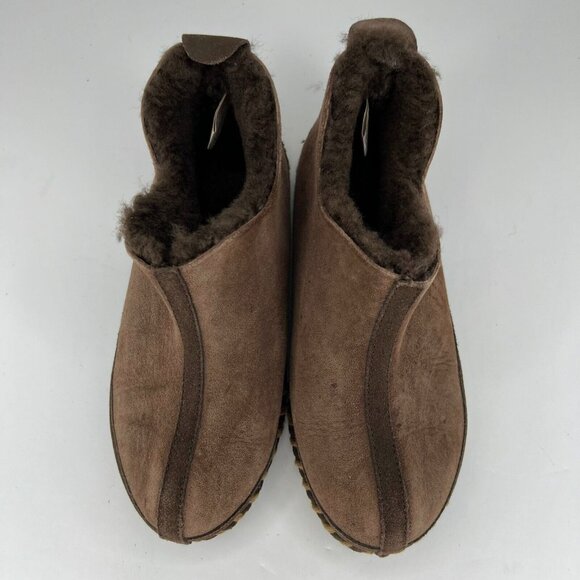Cabelas Womens 820097 Brown Faux Suede Fur Slip-On Size 6W Shearling Style - Picture 4 of 10
